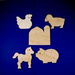 Farm Party Favors - Childrens Wood Puzzles -..